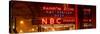 Panoramic View - the NBC Studios in the New York City in the Snow at Night-Philippe Hugonnard-Stretched Canvas