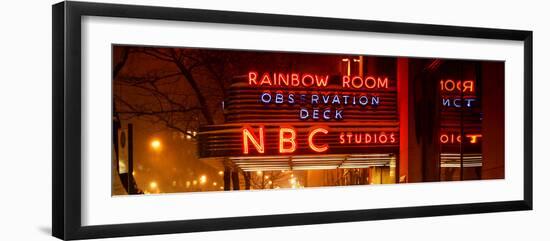 Panoramic View - the NBC Studios in the New York City in the Snow at Night-Philippe Hugonnard-Framed Photographic Print