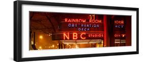 Panoramic View - the NBC Studios in the New York City in the Snow at Night-Philippe Hugonnard-Framed Photographic Print