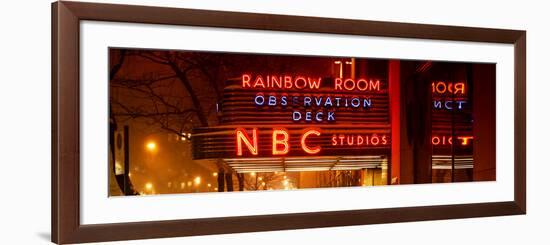 Panoramic View - the NBC Studios in the New York City in the Snow at Night-Philippe Hugonnard-Framed Photographic Print