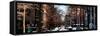 Panoramic View - Urban Street Scene Downtown Manhattan in Winter-Philippe Hugonnard-Framed Stretched Canvas