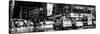 Panoramic View - Urban Street Scene with NYC Yellow Taxis / Cabs in Winter-Philippe Hugonnard-Stretched Canvas