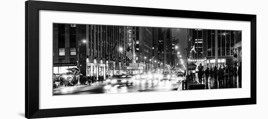 Panoramic View - Urban Street View on Avenue of the Americas by Night-Philippe Hugonnard-Framed Photographic Print