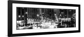 Panoramic View - Urban Street View on Avenue of the Americas by Night-Philippe Hugonnard-Framed Photographic Print