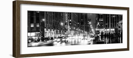 Panoramic View - Urban Street View on Avenue of the Americas by Night-Philippe Hugonnard-Framed Photographic Print