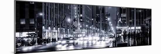 Panoramic View - Urban Street View on Avenue of the Americas by Night-Philippe Hugonnard-Mounted Photographic Print