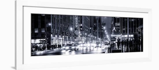 Panoramic View - Urban Street View on Avenue of the Americas by Night-Philippe Hugonnard-Framed Photographic Print