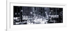 Panoramic View - Urban Street View on Avenue of the Americas by Night-Philippe Hugonnard-Framed Photographic Print