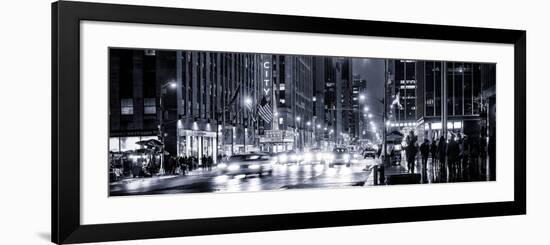 Panoramic View - Urban Street View on Avenue of the Americas by Night-Philippe Hugonnard-Framed Photographic Print