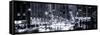 Panoramic View - Urban Street View on Avenue of the Americas by Night-Philippe Hugonnard-Framed Stretched Canvas