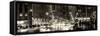 Panoramic View - Urban Street View on Avenue of the Americas by Night-Philippe Hugonnard-Framed Stretched Canvas