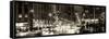 Panoramic View - Urban Street View on Avenue of the Americas by Night-Philippe Hugonnard-Framed Stretched Canvas