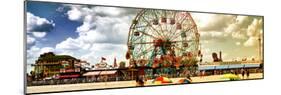 Panoramic View, Vintage Beach, Wonder Wheel, Coney Island, Brooklyn, New York, United States-Philippe Hugonnard-Mounted Photographic Print