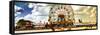 Panoramic View, Vintage Beach, Wonder Wheel, Coney Island, Brooklyn, New York, United States-Philippe Hugonnard-Framed Stretched Canvas