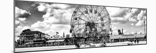 Panoramic View, Vintage Beach, Wonder Wheel, Coney Island, Brooklyn, New York-Philippe Hugonnard-Mounted Photographic Print