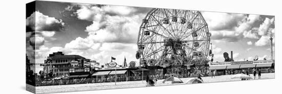 Panoramic View, Vintage Beach, Wonder Wheel, Coney Island, Brooklyn, New York-Philippe Hugonnard-Stretched Canvas