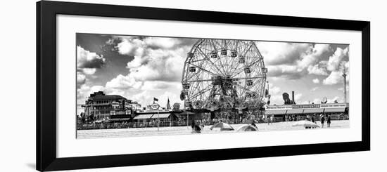 Panoramic View, Vintage Beach, Wonder Wheel, Coney Island, Brooklyn, New York-Philippe Hugonnard-Framed Photographic Print