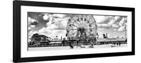 Panoramic View, Vintage Beach, Wonder Wheel, Coney Island, Brooklyn, New York-Philippe Hugonnard-Framed Photographic Print