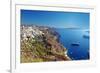 Panoramic View with Cruise Boats - Santorini-Maugli-l-Framed Photographic Print