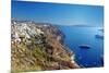 Panoramic View with Cruise Boats - Santorini-Maugli-l-Mounted Photographic Print