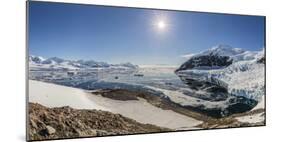 Panoramic View with Sunburst of Neko Harbor, Antarctica, Polar Regions-Michael Nolan-Mounted Photographic Print