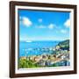 Panoramic View with Tilt-Shift Effect. Santa Margherita, Ligurian Resort , Italian Riviera. Beautif-LiliGraphie-Framed Photographic Print