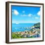 Panoramic View with Tilt-Shift Effect. Santa Margherita, Ligurian Resort , Italian Riviera. Beautif-LiliGraphie-Framed Photographic Print