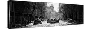 Panoramic View - Yellow Taxis on Fifth Avenue Snow in Manhattan-Philippe Hugonnard-Stretched Canvas