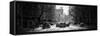 Panoramic View - Yellow Taxis on Fifth Avenue Snow in Manhattan-Philippe Hugonnard-Framed Stretched Canvas