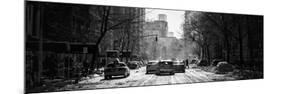 Panoramic View - Yellow Taxis on Fifth Avenue Snow in Manhattan-Philippe Hugonnard-Mounted Premium Photographic Print