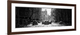 Panoramic View - Yellow Taxis on Fifth Avenue Snow in Manhattan-Philippe Hugonnard-Framed Photographic Print