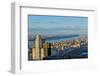 Panoramic views of New York City and Hudson River at sunset looking toward Central Park from Roc...-null-Framed Photographic Print