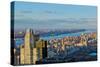 Panoramic views of New York City and Hudson River at sunset looking toward Central Park from Roc...-null-Stretched Canvas