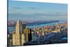 Panoramic views of New York City and Hudson River at sunset looking toward Central Park from Roc...-null-Stretched Canvas