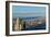 Panoramic views of New York City and Hudson River at sunset looking toward Central Park from Roc...-null-Framed Photographic Print