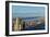 Panoramic views of New York City and Hudson River at sunset looking toward Central Park from Roc...-null-Framed Photographic Print