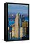 Panoramic views of New York City at sunset from Rockefeller Square "Top of the Rock" New York Ci...-null-Framed Stretched Canvas
