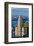 Panoramic views of New York City at sunset from Rockefeller Square "Top of the Rock" New York Ci...-null-Framed Photographic Print