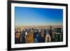 Panoramic views of New York City at sunset looking toward Central Park from Rockefeller Square "...-null-Framed Photographic Print