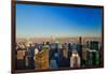 Panoramic views of New York City at sunset looking toward Central Park from Rockefeller Square "...-null-Framed Photographic Print