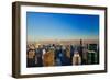 Panoramic views of New York City at sunset looking toward Central Park from Rockefeller Square "...-null-Framed Photographic Print