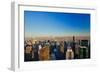 Panoramic views of New York City at sunset looking toward Central Park from Rockefeller Square "...-null-Framed Photographic Print