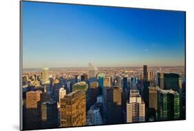 Panoramic views of New York City at sunset looking toward Central Park from Rockefeller Square "...-null-Mounted Photographic Print