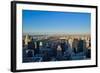 Panoramic views of New York City at sunset looking toward Central Park from Rockefeller Square "...-null-Framed Photographic Print