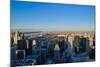 Panoramic views of New York City at sunset looking toward Central Park from Rockefeller Square "...-null-Mounted Photographic Print