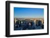 Panoramic views of New York City at sunset looking toward Central Park from Rockefeller Square "...-null-Framed Photographic Print