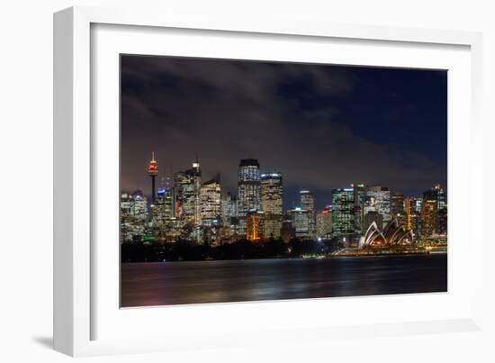 Panoramic views of Sydney city at dusk including the Opera house, Sydney, New South Wales, Australi-Andrew Michael-Framed Photographic Print