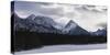 Panoramic winter landscape of the Canadian Rocky Mountains at the Lower Kananaskis Lake, Alberta, C-JIA HE-Stretched Canvas