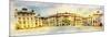 Panorana of Residenz in Prague Made in Artistic Watercolor Style-Timofeeva Maria-Mounted Art Print