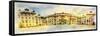 Panorana of Residenz in Prague Made in Artistic Watercolor Style-Timofeeva Maria-Framed Stretched Canvas